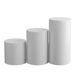 White Cylinder Podium - 3D Render - 4K