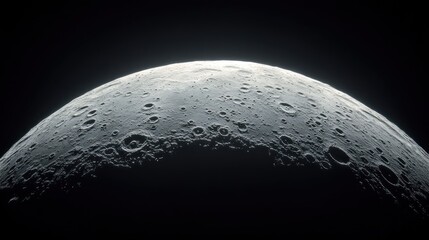 Detailed lunar surface captures celestial beauty in the dark background