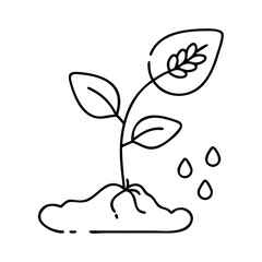 sprouting seed icon, sprouting seed line art - simple line art of sprouting seed, perfect for sprouting seed logos and icons