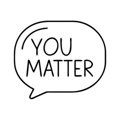 speech bubble with you matter icon, speech bubble with you matter line art - simple line art of speech bubble with you matter, perfect for speech bubble with you matter logos and icons