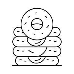 Obraz premium stack of doughnuts icon, stack of doughnuts line art - simple line art of stack of doughnuts, perfect for stack of doughnuts logos and icons