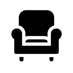 Armchair with Rolled Arms Icon Design