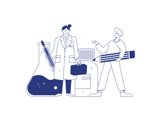 Medical characters fighting the epidemic flat vector concept operation hand drawn illustration
