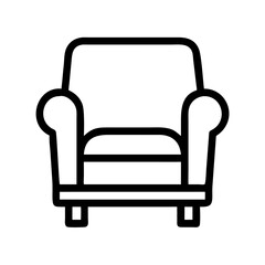 Armchair with Rolled Arms Icon Design