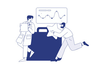 Medical characters fighting the epidemic flat vector concept operation hand drawn illustration
