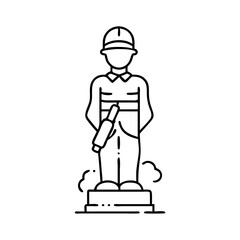 statue of a soldier icon, statue of a soldier line art - simple line art of statue of a soldier, perfect for statue of a soldier logos and icons