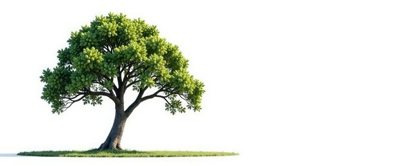 Obraz premium Branches of a lone tree isolated on white background, still life, white background