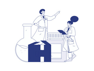 Medical characters fighting the epidemic flat vector concept operation hand drawn illustration
