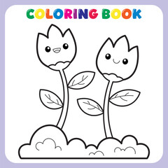 flowers coloring book for kids