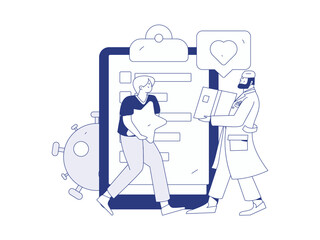 Medical characters fighting the epidemic flat vector concept operation hand drawn illustration
