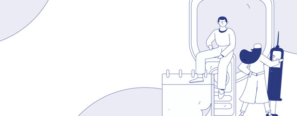 Medical characters fighting the epidemic flat vector concept operation hand drawn illustration
