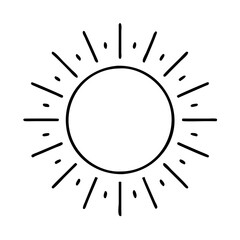 sun with rays icon, sun with rays line art - simple line art of sun with rays, perfect for sun with rays logos and icons