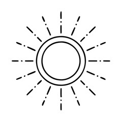sun with rays icon, sun with rays line art - simple line art of sun with rays, perfect for sun with rays logos and icons