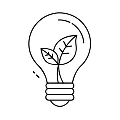 sustainable light bulb icon, sustainable light bulb line art - simple line art of sustainable light bulb, perfect for sustainable light bulb logos and icons