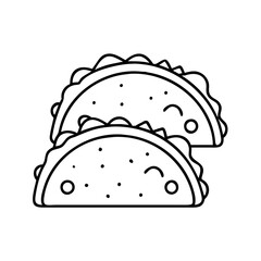 tacos icon, tacos line art - simple line art of tacos, perfect for tacos logos and icons
