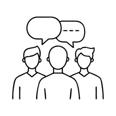 talking with friend icon, talking with friend line art - simple line art of talking with friend, perfect for talking with friend logos and icons