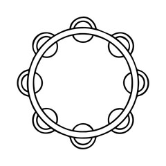 tambourine icon, tambourine line art - simple line art of tambourine, perfect for tambourine logos and icons