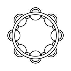 tambourine icon, tambourine line art - simple line art of tambourine, perfect for tambourine logos and icons