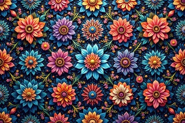 Intricate floral motifs within a repeating hexagonal grid , stylish, deco, tile