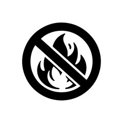 No open flame icon with transparent background