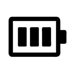 Battery with Power Indicator Bars Icon Design