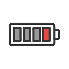 Battery with Power Indicator Bars Icon Design
