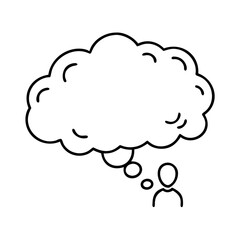thought cloud icon, thought cloud line art - simple line art of thought cloud, perfect for thought cloud logos and icons