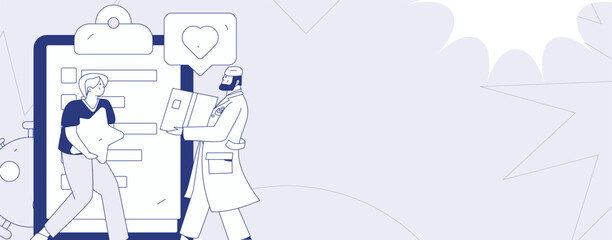 Medical characters fighting the epidemic flat vector concept operation hand drawn illustration
