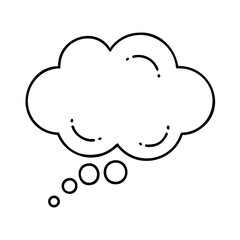 thought cloud icon, thought cloud line art - simple line art of thought cloud, perfect for thought cloud logos and icons