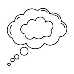 thought cloud icon, thought cloud line art - simple line art of thought cloud, perfect for thought cloud logos and icons