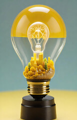 yellow light bulb