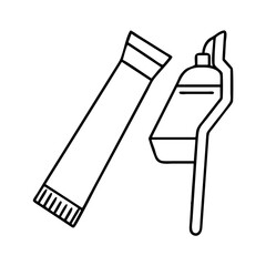 toothbrush and toothpaste icon, toothbrush and toothpaste line art - simple line art of toothbrush and toothpaste, perfect for toothbrush and toothpaste logos and icons