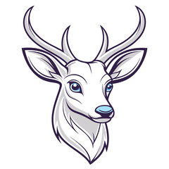 Majestic white deer head graphic