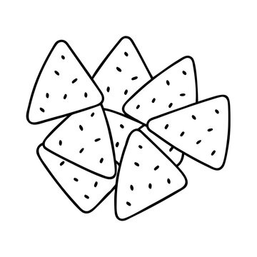 recommend clip art: tortilla chips icon, tortilla chips line art - simple line art of tortilla chips, perfect for tortilla chips logos and icons