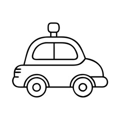 toy car icon, toy car line art - simple line art of toy car, perfect for toy car logos and icons
