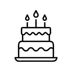 Birthday Cake with Candles Icon Design