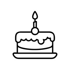 Birthday Cake with Cherry Top Icon Design