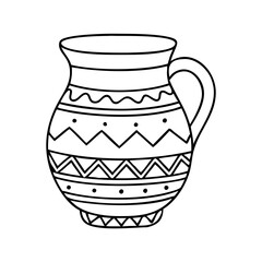traditional pottery mug icon, traditional pottery mug line art - simple line art of traditional pottery mug, perfect for traditional pottery mug logos and icons