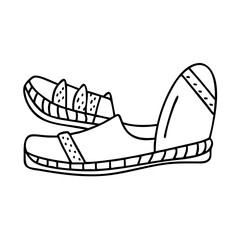 traditional sandals huaraches icon, traditional sandals huaraches line art - simple line art of traditional sandals huaraches, perfect for traditional sandals huaraches logos and icons