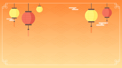 연등과 전통문양 프레임 일러스트 배경