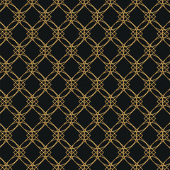 Naklejka premium Elegant gold geometric pattern on black background. Geometric golden luxury pattern assemble. Pack of art deco pattern.