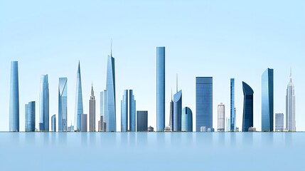 Obraz premium Stunning cityscape showcasing a captivating blend of historical and futuristic architectural designs within a thriving corporate metropolis skyline
