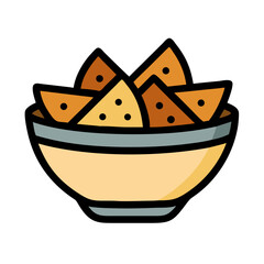 Bowl of Tortilla Chips Icon Design