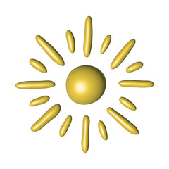 3d abstract sun symbol Summer clipart Single element for design