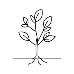 tree sapling icon, tree sapling line art - simple line art of tree sapling, perfect for tree sapling logos and icons