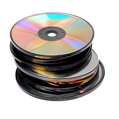 CD, DVD, Blu-ray discs Isolated White Background