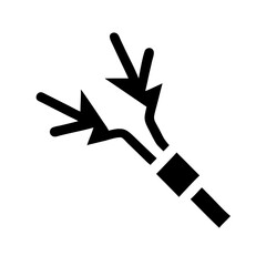 Broken Wire with Electric Sparks Icon Design