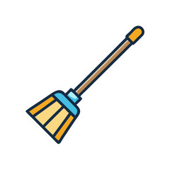 Broomstick for Floor Sweeping Icon Design