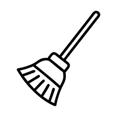 Broomstick for Floor Sweeping Icon Design