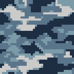 Pixel Camouflage Seamless Pattern. Urban Digital Camo